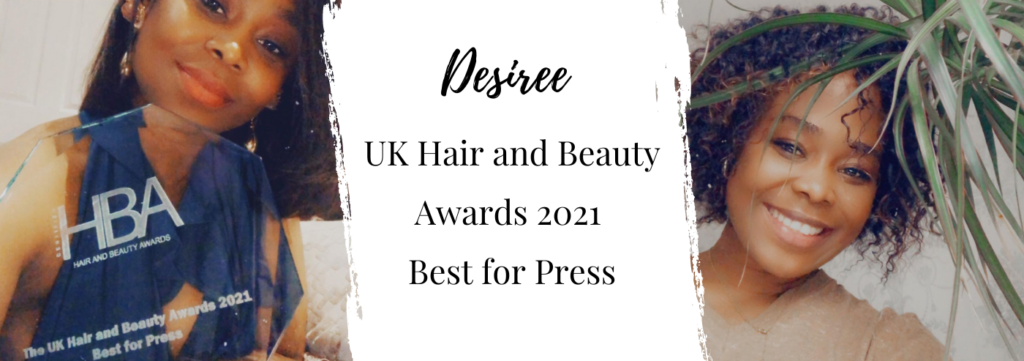 UK Hair and Beauty Awards 2021 Best for Press winner